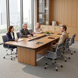 Artiss Office Chair | Conference Chairs | PU Leather Mid Back | Grey
