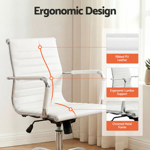 White Mid-Back Gaming Office Chair