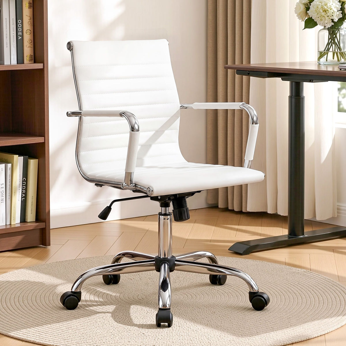 White Mid-Back Gaming Office Chair