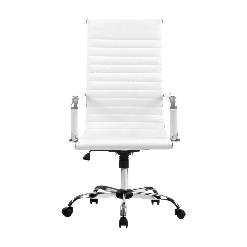 Office Chair | Conference Chairs | PU Leather | High Back | White