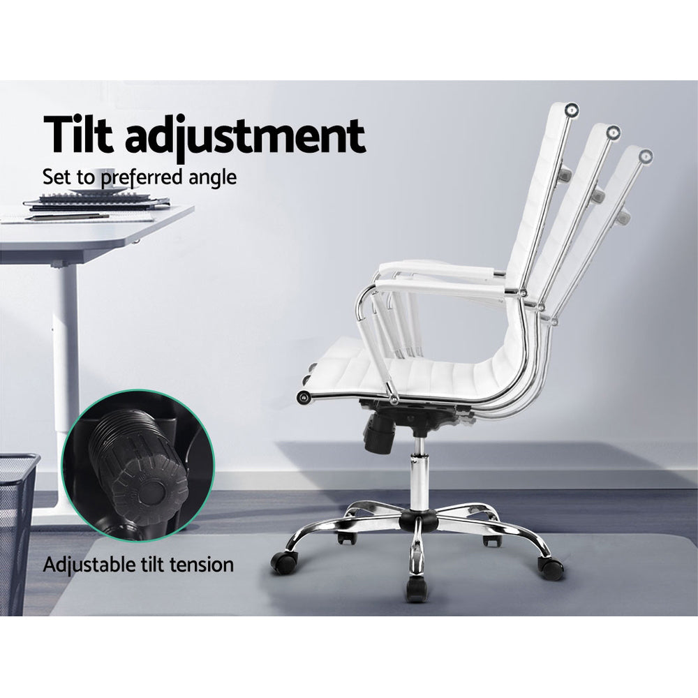 Office Chair | Conference Chairs | PU Leather | High Back | White