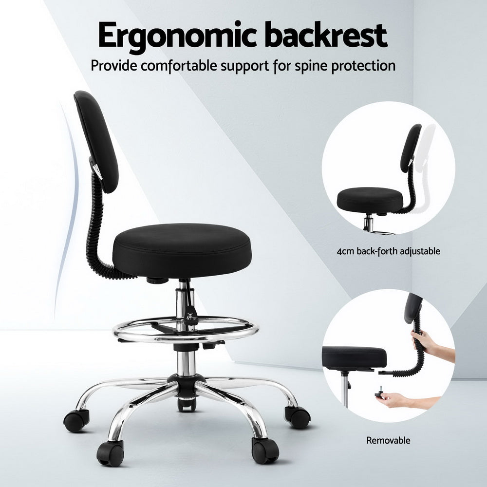 Office Chair | Drafting & Standing Desk | Ergonomic | PU Leather | Black