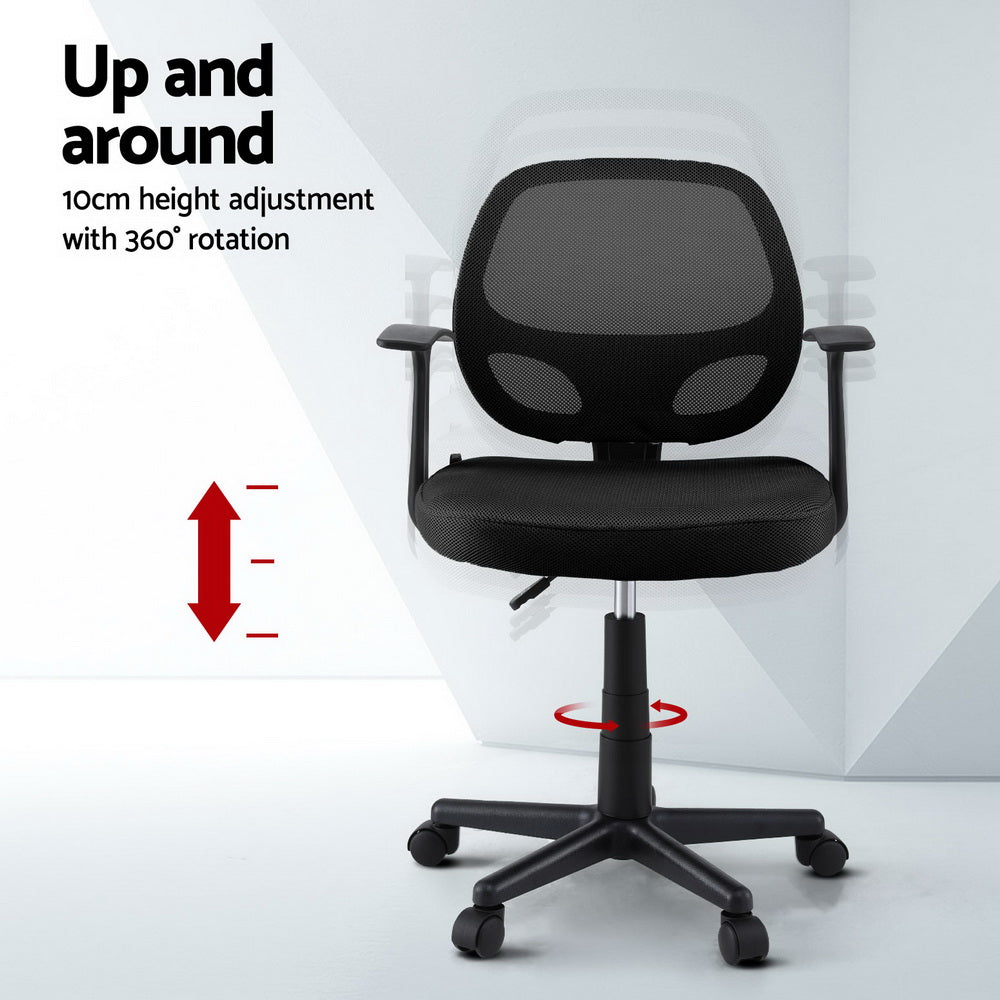 Office Chair | Mesh Computer Desk Chair | Gaming Work Study | Mid Back | Black