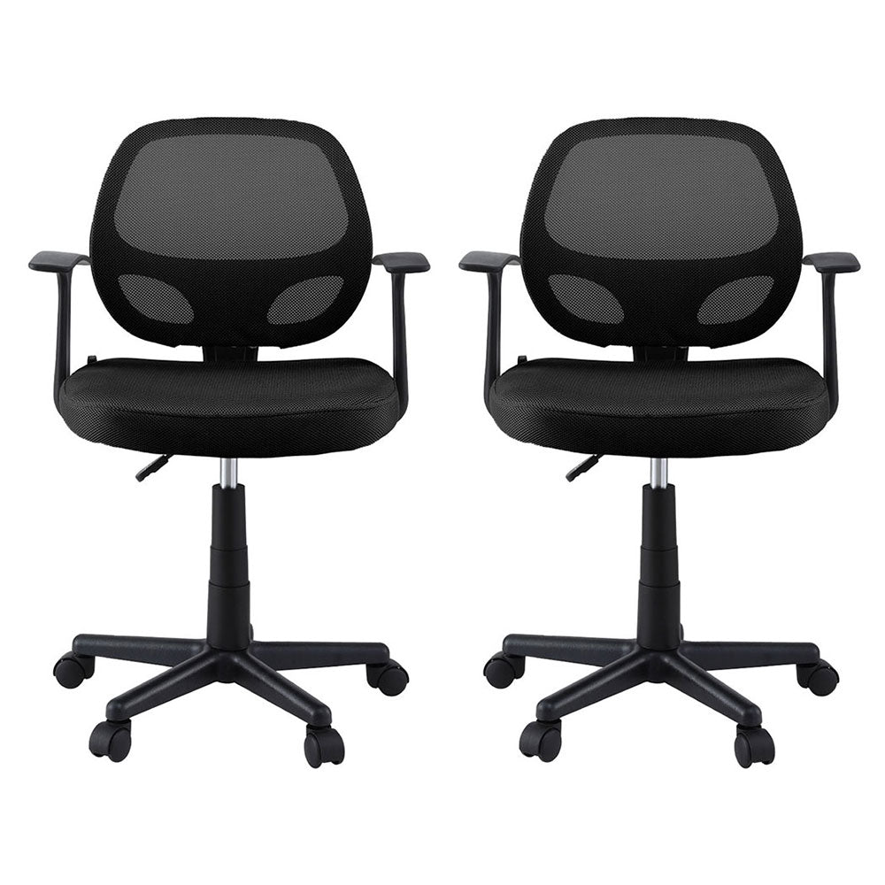 Artiss 2x Mesh Office Chairs | Computer Gaming Desk Chairs | Work Study | Mid Back | Black