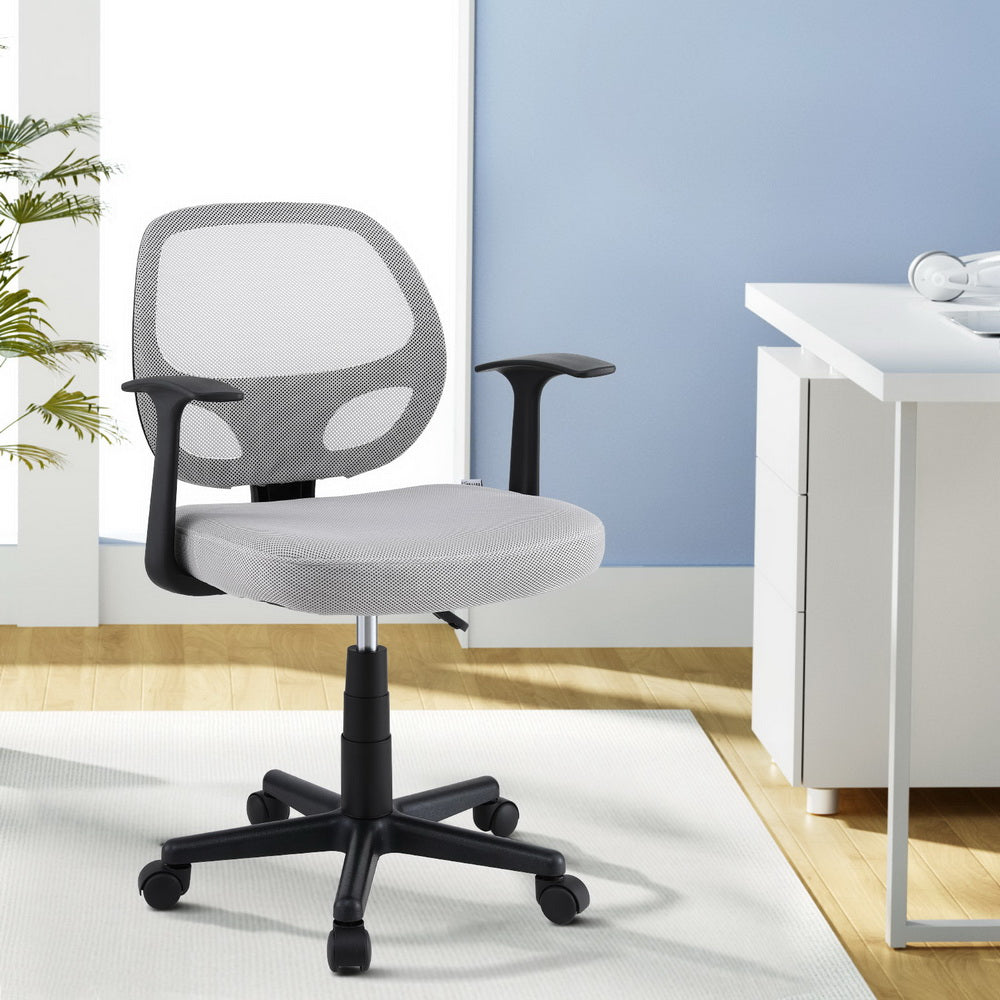 Office Chair | Mesh Computer Desk Chair | Gaming Work Study | Mid Back | Grey