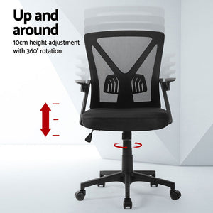Artiss 2x Mesh Office Chair | Mid Back | Black