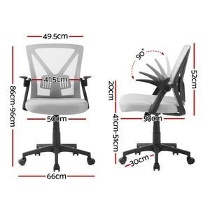 Artiss 2x Mesh Office Chair | Mid Back | Grey