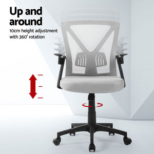Artiss 2x Mesh Office Chair | Mid Back | Grey