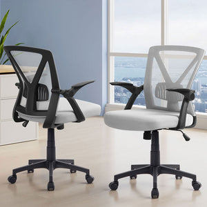 Artiss 2x Mesh Office Chair | Mid Back | Grey