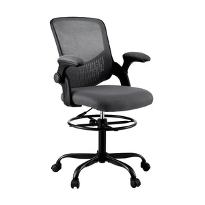 Office Drafting Chair | Adjustable Stool | Computer Desk | Studio Chair | Mesh | Grey