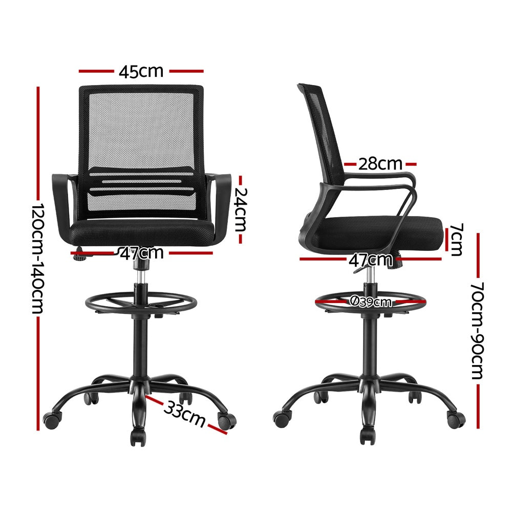 Office Chair | Drafting Stool | Mesh Computer Desk Chair | Studio Office | Black