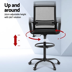 Office Chair | Drafting Stool | Mesh Computer Desk Chair | Studio Office | Black