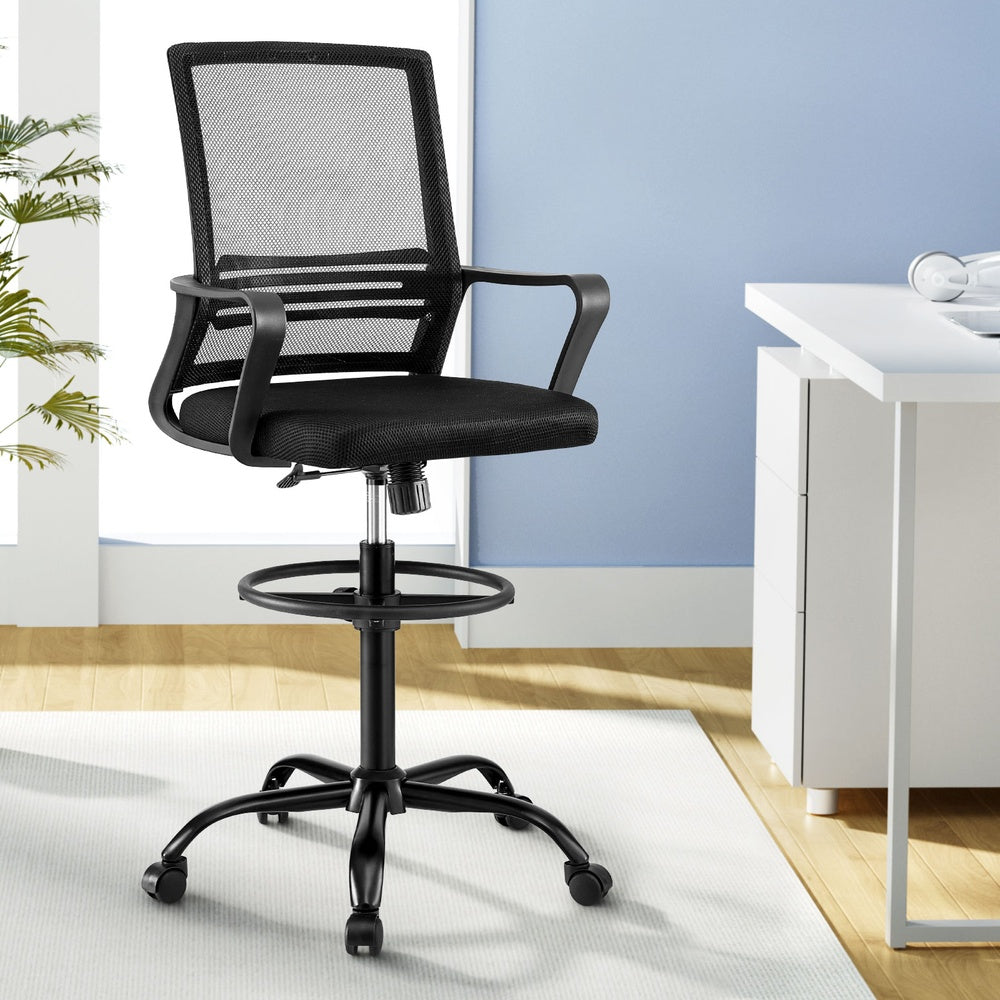 Office Chair | Drafting Stool | Mesh Computer Desk Chair | Studio Office | Black