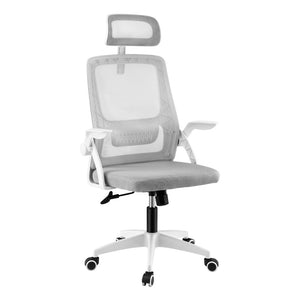Ergonomic Office Chair | Computer Desk | Adjustable Headrest | Grey Finish