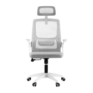 Ergonomic Office Chair | Computer Desk | Adjustable Headrest | Grey Finish