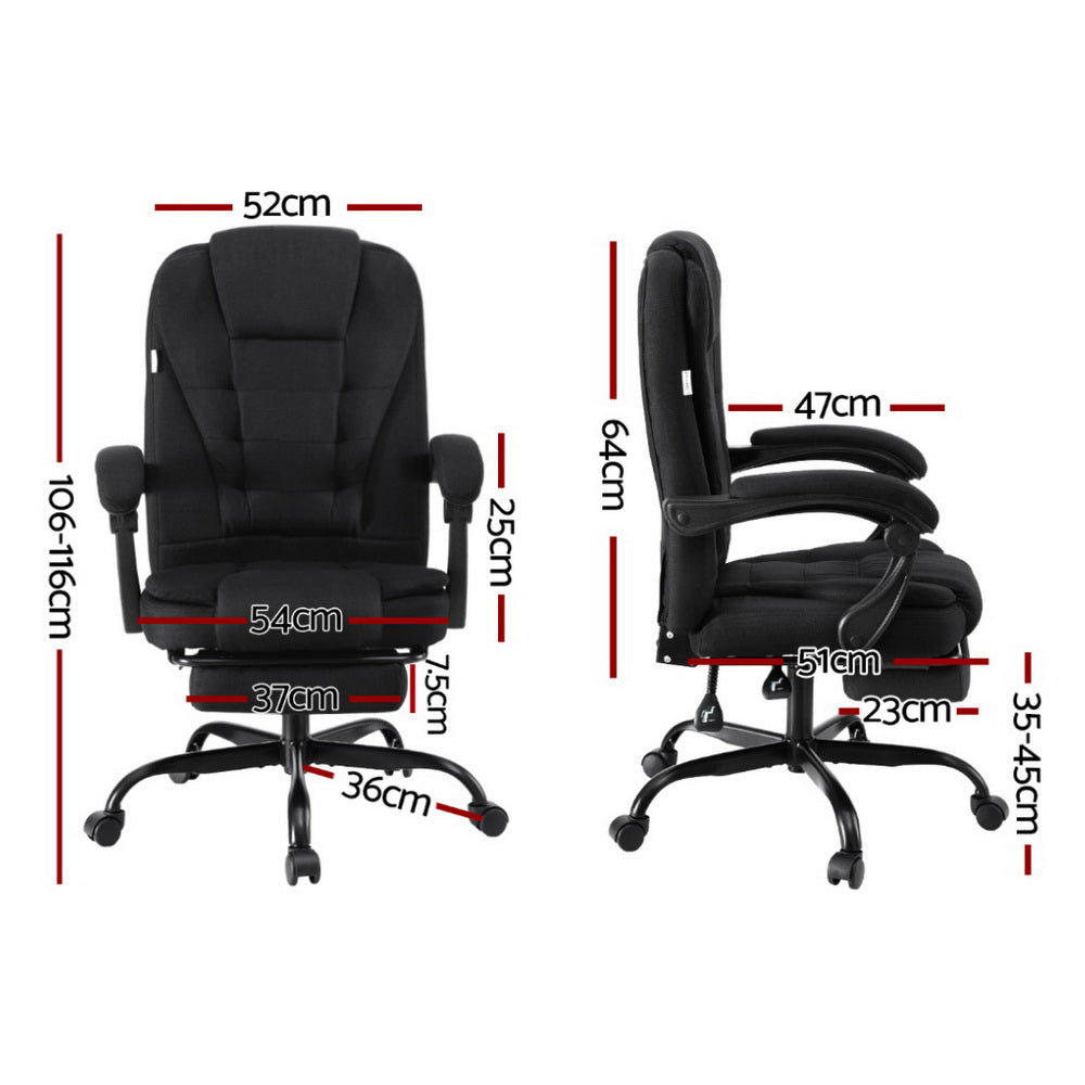 Office Chair | Executive Racing | Fabric Seat | Computer Desk Chair with Footrest
