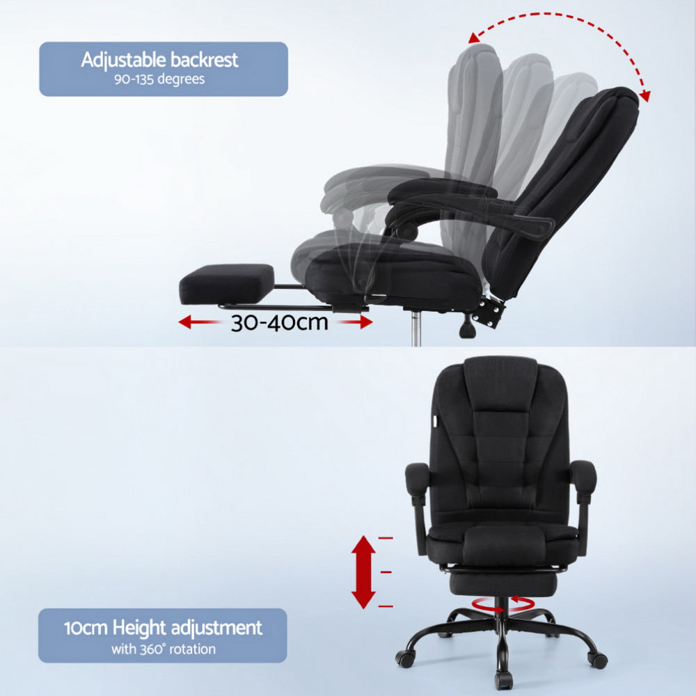 Office Chair | Executive Racing | Fabric Seat | Computer Desk Chair with Footrest
