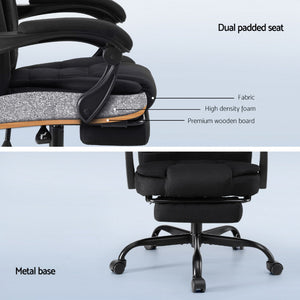 Office Chair | Executive Racing | Fabric Seat | Computer Desk Chair with Footrest