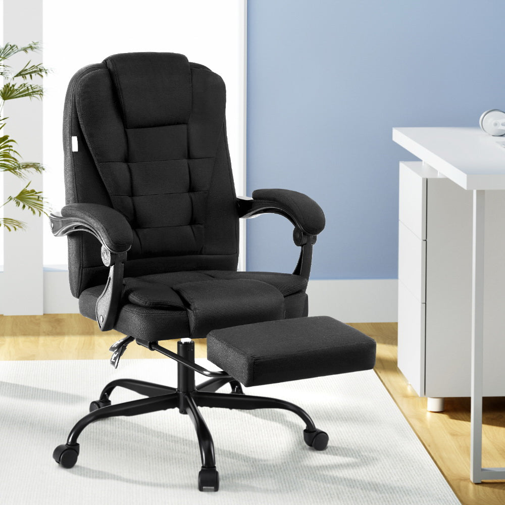 Office Chair | Executive Racing | Fabric Seat | Computer Desk Chair with Footrest