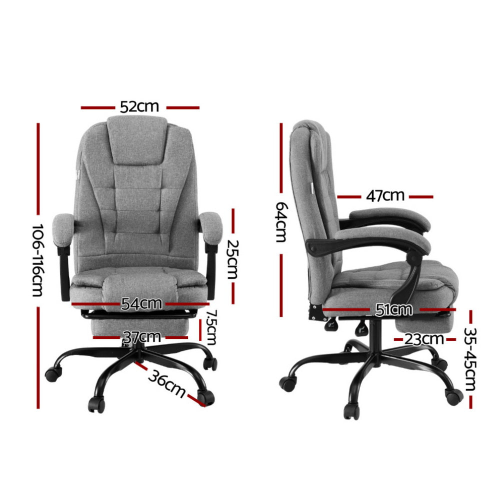 Office Chair | Executive Racing | Fabric Seat | Computer Desk Chair with Footrest