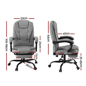 Office Chair | Executive Racing | Fabric Seat | Computer Desk Chair with Footrest