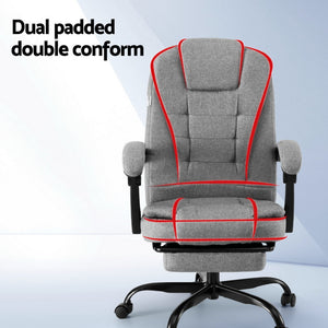 Office Chair | Executive Racing | Fabric Seat | Computer Desk Chair with Footrest