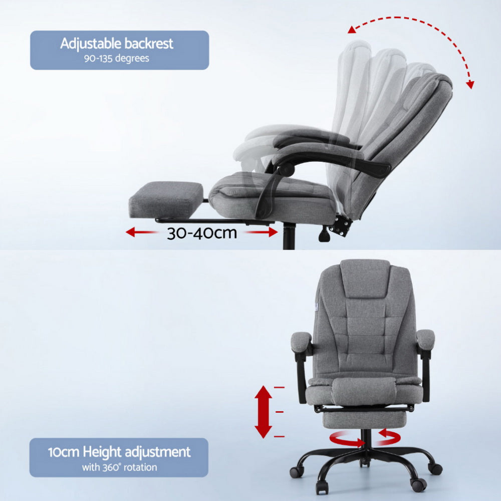 Office Chair | Executive Racing | Fabric Seat | Computer Desk Chair with Footrest
