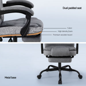 Office Chair | Executive Racing | Fabric Seat | Computer Desk Chair with Footrest