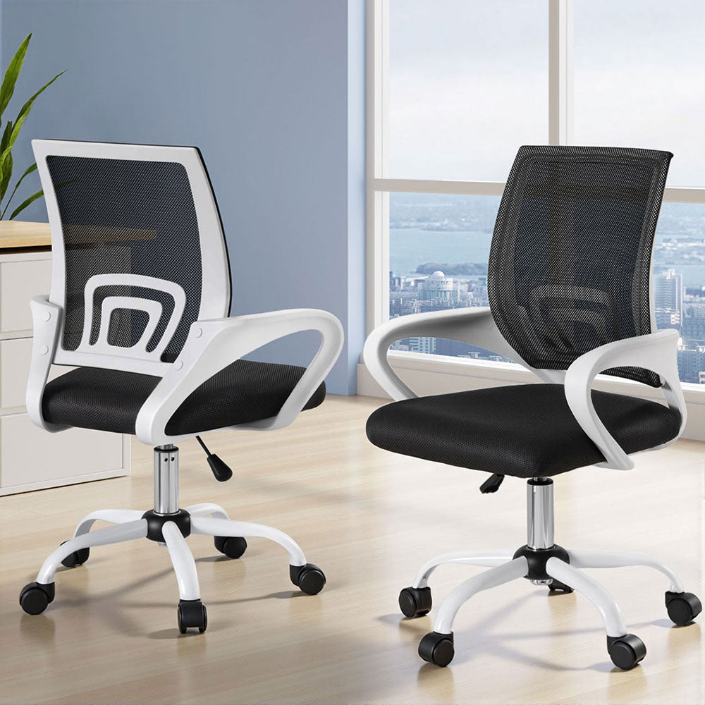 Artiss 2x Office Chair | Mesh | Computer Gaming Desk Chairs | Work Study | Mid Back