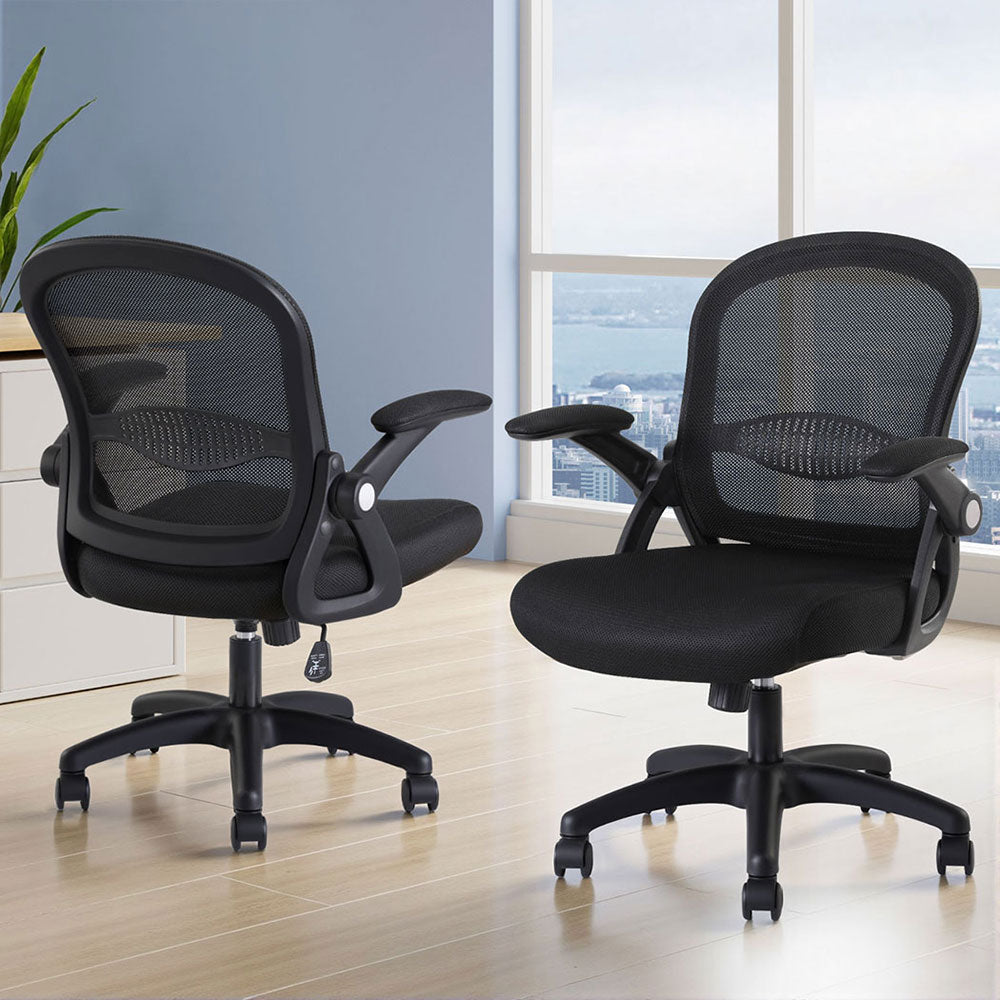 Artiss 2x Mesh Office Chairs | Computer Gaming Desk Chairs | Work Study | Mid Back