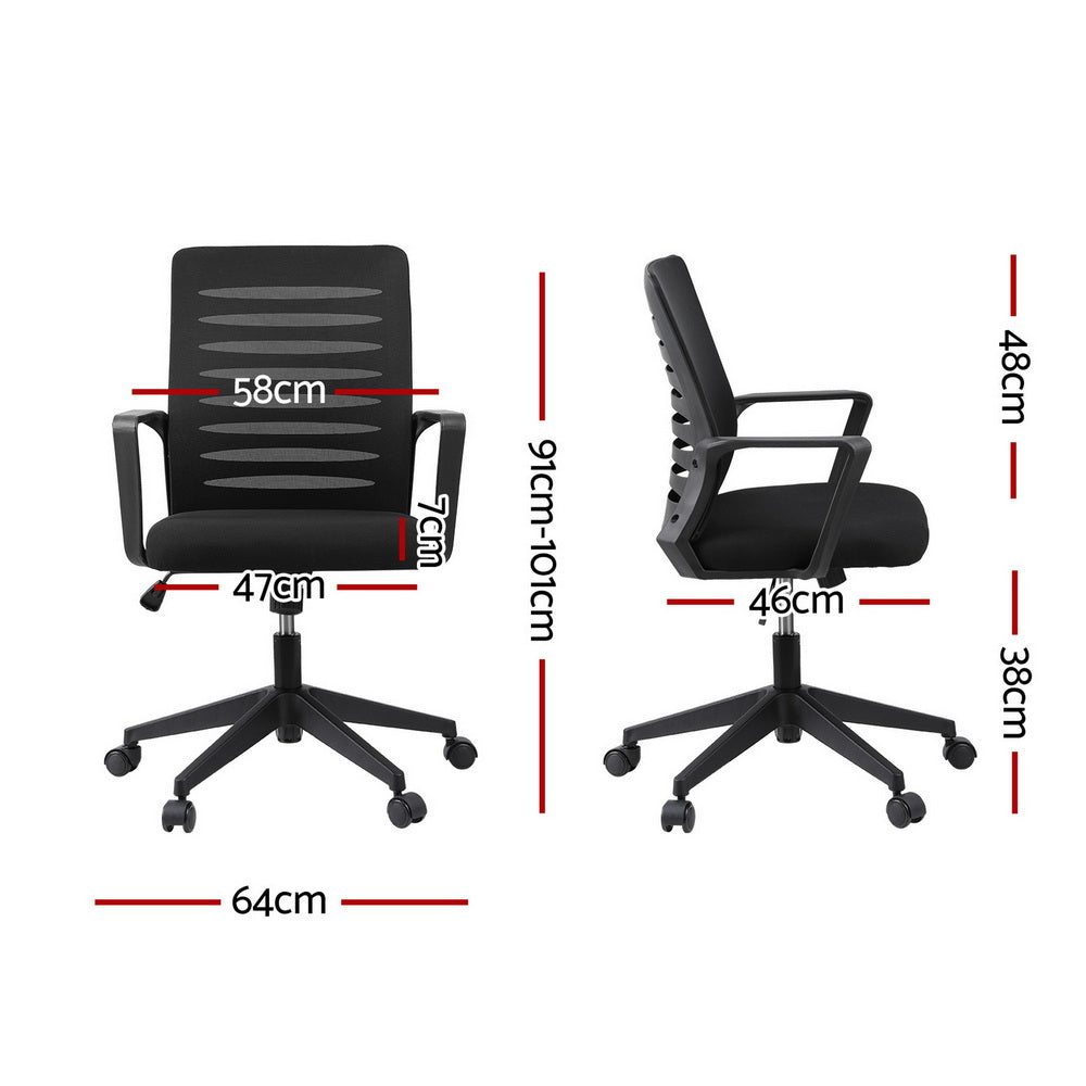 Ergonomic Office Chair | Mesh | Lumbar Support | Mid Back | Black