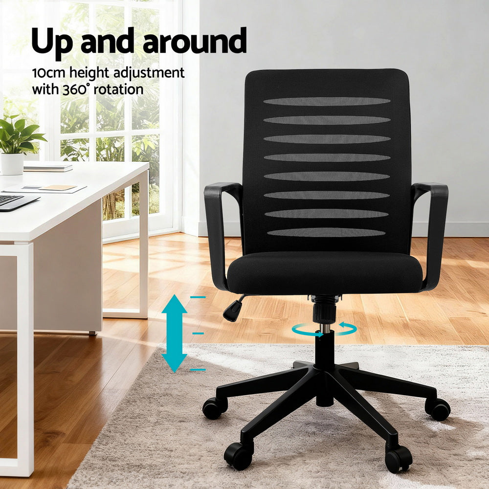 Ergonomic Office Chair | Mesh | Lumbar Support | Mid Back | Black
