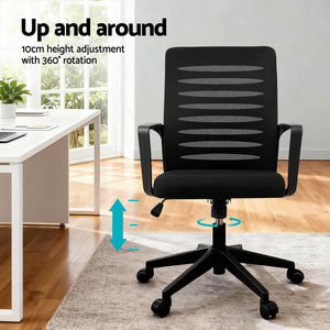 Ergonomic Office Chair | Mesh | Lumbar Support | Mid Back | Black