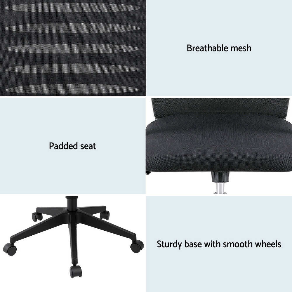 Ergonomic Office Chair | Mesh | Lumbar Support | Mid Back | Black