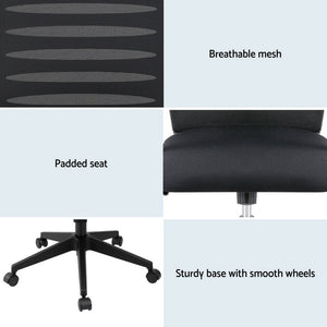 Ergonomic Office Chair | Mesh | Lumbar Support | Mid Back | Black