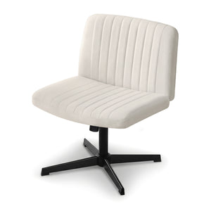 Criss Cross Chair | No Wheels | Fabric | Wide Seat | Swivel Height Adjustable | Beige