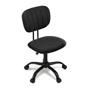 Armless Task Chair | Fabric Seat & Back | 360° Swivel | Height Adjustable | Black