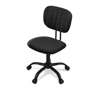 Armless Task Chair | Fabric Seat & Back | 360° Swivel | Height Adjustable | Black