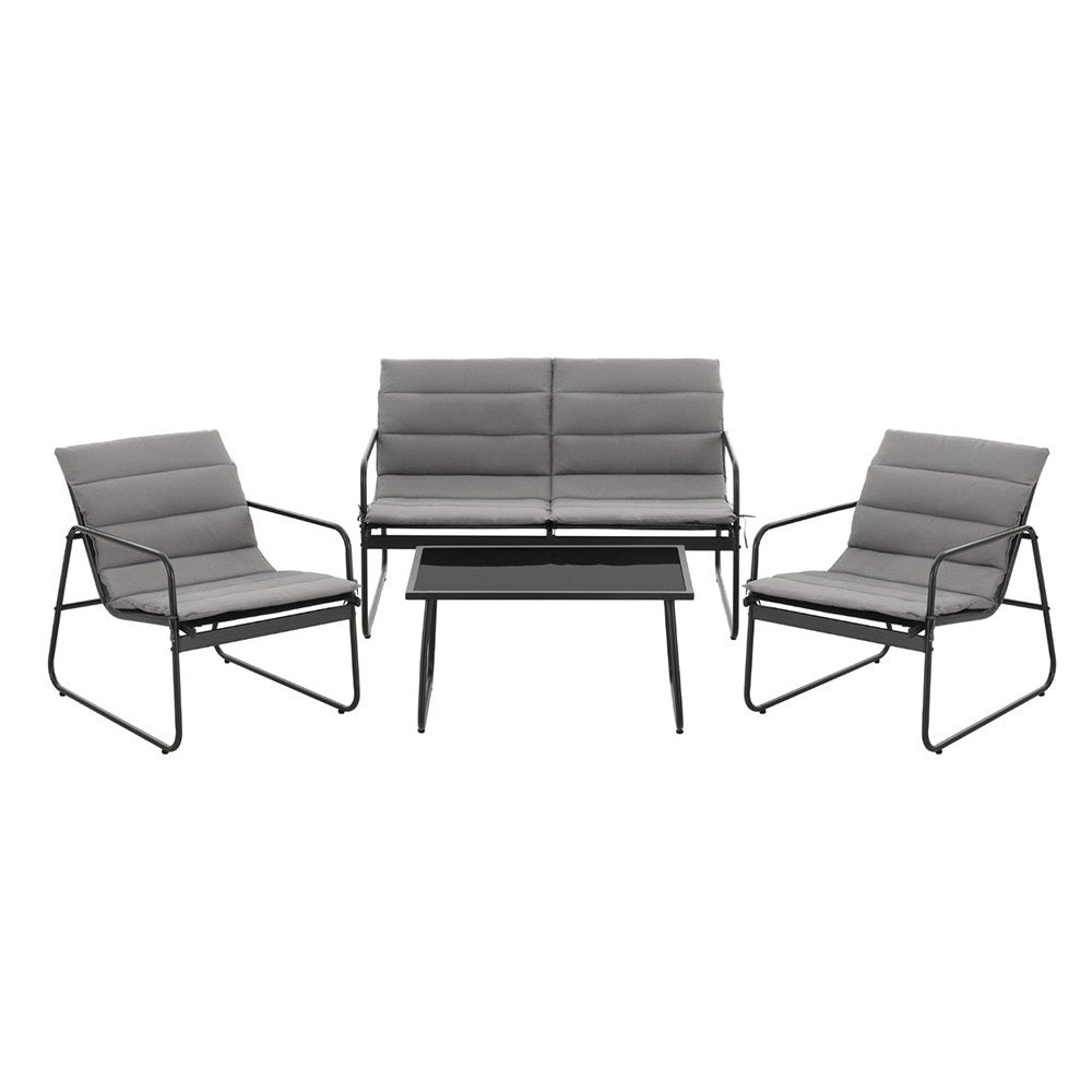 Gardeon Outdoor Sofa Set | 4PCS | Table & Chairs with Cushions | Patio Furniture