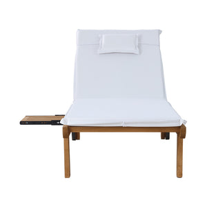 Sun Lounge | Wooden Lounger | Outdoor Furniture | Day Bed Wheels | Patio White