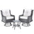 Gardeon 3PC Outdoor Furniture | Bistro Set | Lounge Wicker | Swivel Chairs | Table Cushion | Grey