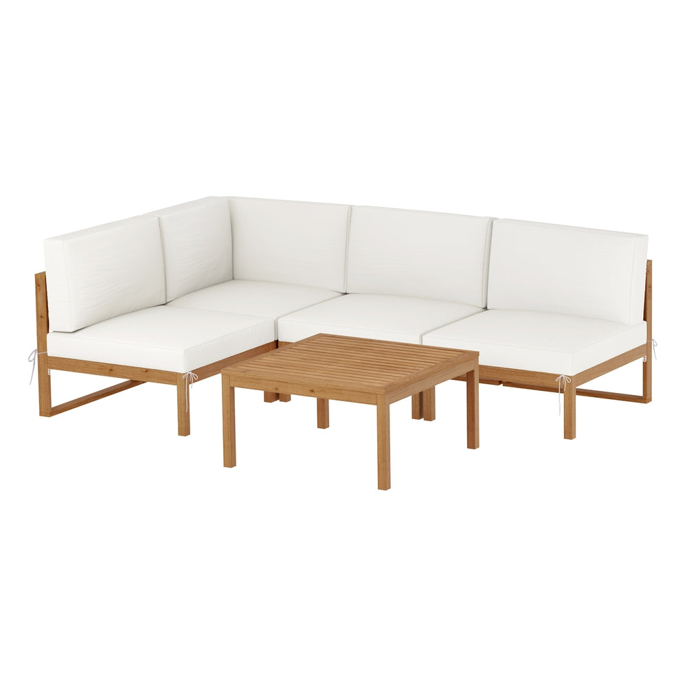 Outdoor Sofa Set 4-Seater | Wooden Lounge Setting | 5 Piece Garden Furniture