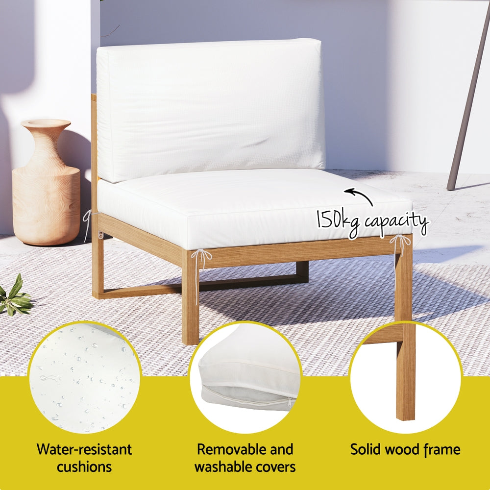 Outdoor Sofa Set 4-Seater | Wooden Lounge Setting | 5 Piece Garden Furniture