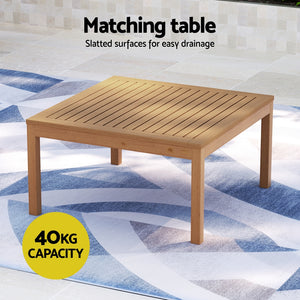 Outdoor Sofa Set 4-Seater | Wooden Lounge Setting | 5 Piece Garden Furniture