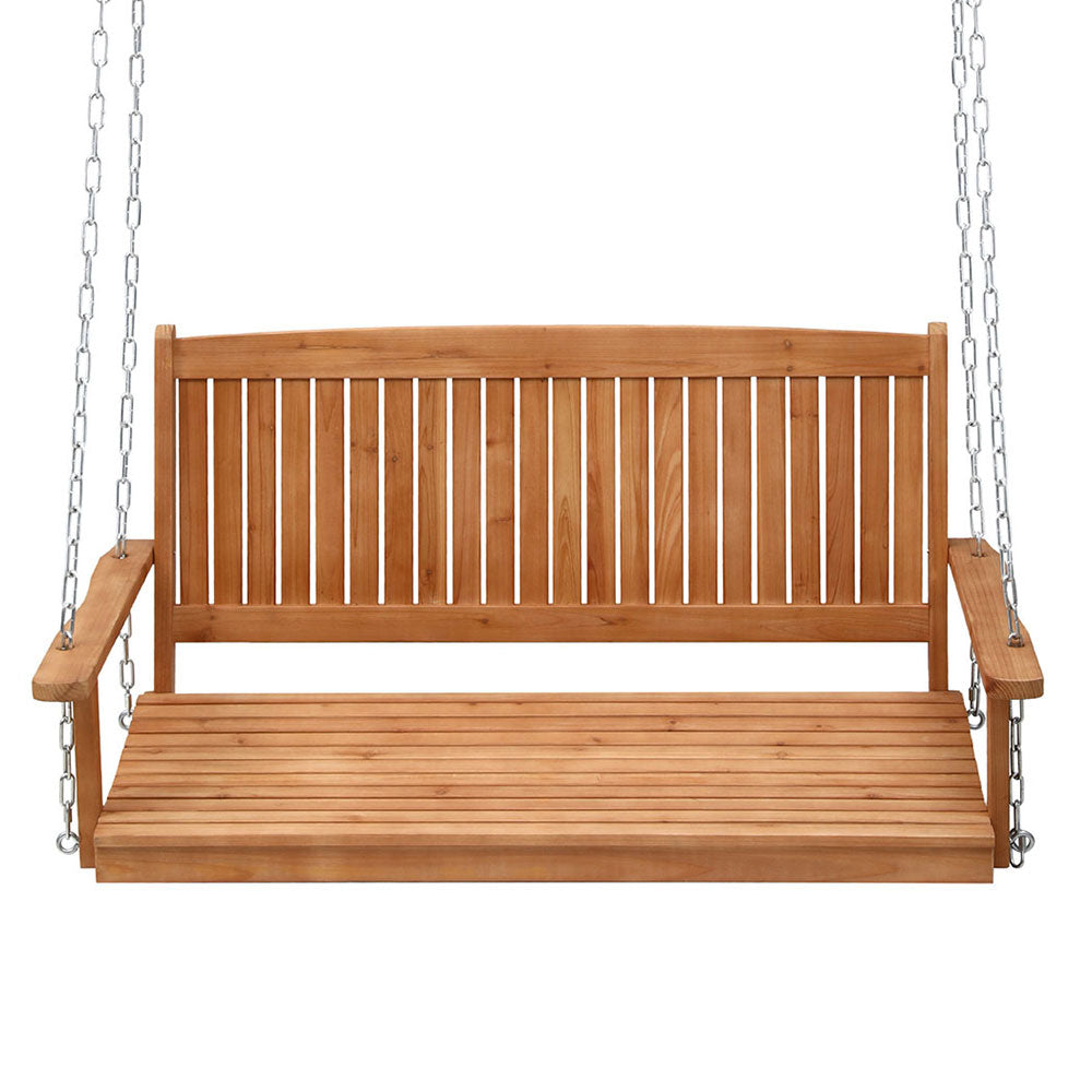 Porch Swing Chair | Wooden Bench | 2 Seater | Outdoor Furniture | With Chain