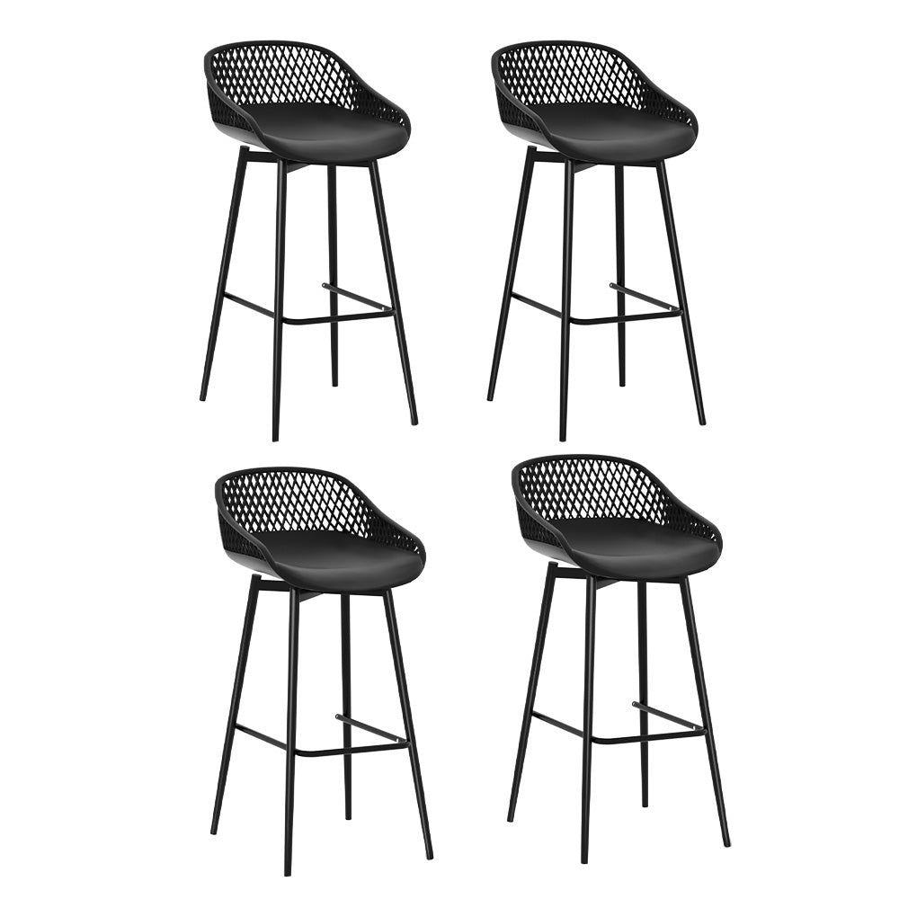 4-Piece Outdoor Bar Stools | Plastic Metal | Dining Chair | Balcony