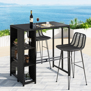 Outdoor Bar Set | Patio Furniture | Dining Chairs & Table | Wicker
