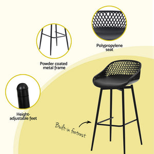 Outdoor Bar Set 3pc | Table + 2 Stools | Patio Bistro | Black