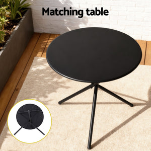 Outdoor Dining Set 3pc | Table + 2 Chairs | Steel Frame | Textilene Seats