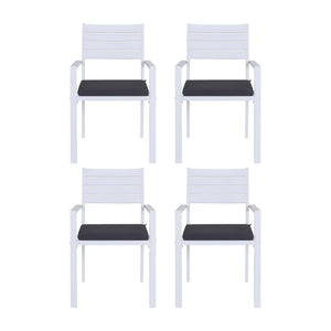 Gardeon 4PC Outdoor Dining Chairs Stackable Aluminum Lounge Chair Patio Furniture